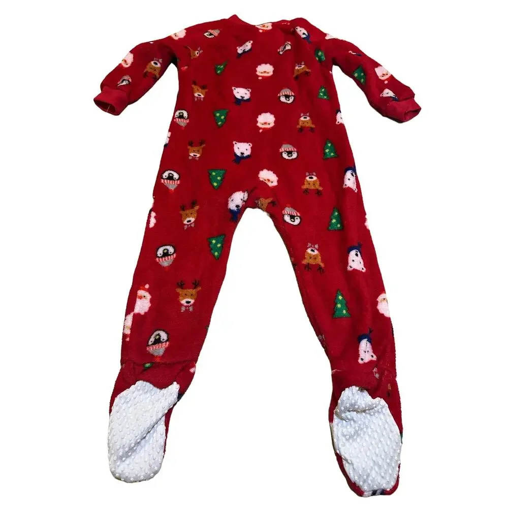 Family Pajamas Matching Baby Santa‎ and Friends Footed Pajamas 18 Mo
